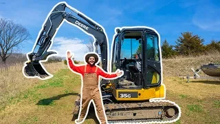 I Bought a MINI EXCAVATOR for My BACKYARD FARM!!! (Crushing Stuff)