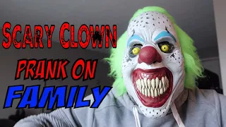 Scary Clown Prank On Family