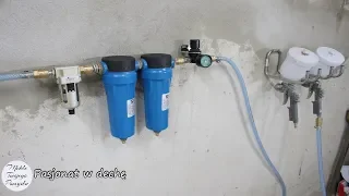 How to make a compressed air system for the paint shop, compressor, cyclone filters, reducer