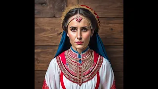 I asked #ai to generat Slavic women in #traditional  #costume