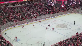 Patrick Kane of Redwings Return to Chicago gets GWG in OT.