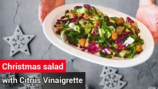 Christmas Salad for the Holiday Table with Citrus Vinaigrette, Pomegranate & Chestnut./PizzaChefArgy
