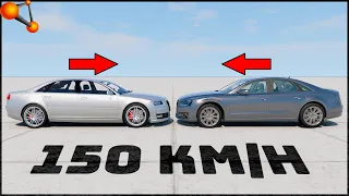 OLD AUDI A8 vs NEW AUDI A8! 150 Km/H CRASH TEST! - BeamNg Drive