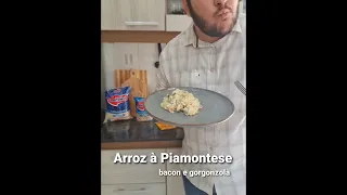 Arroz Piamontese bacon e gorgonzola