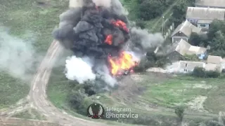Знищення російського танка ПТУРом на Харківському напрямку