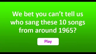 A quiz about songs from the 1965 hit list