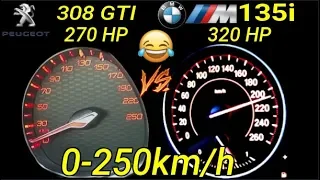 Money Showdown: BMW M135i (320 HP) vs Peugeot 308 GTI (270 HP) - Choose Your Acceleration Champion!