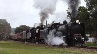 Double Headed Steam Locomotives in the Goldfields: Australian Trains