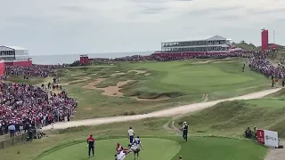 Bryson DeChambeau driving the green on #1 at the 2021 Ryder Cup @ Whistling Straits