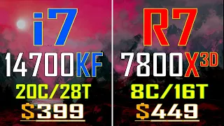 RYZEN 7 7800X3D vs INTEL i7 14700KF || How Big is the Difference?
