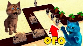 Котик Игроман и Котёнок Лайк в Roblox Tower Deffence! ПОСТРОЙ СУПЕР ЗАЩИТУ