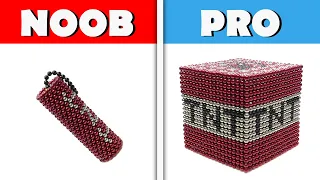 Minecraft Noob vs Pro vs Monster Magnets | Make TNT with Magnetic Balls