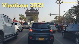 Vientiane 4k- Driving in Laos 2021
