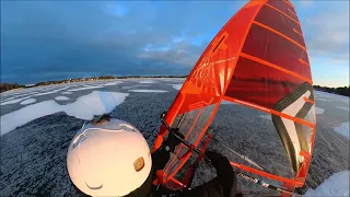 Ice windsurfing at Drevviken 2021-12-25