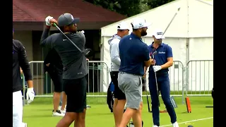 Gold pros practice on the soft greens of Olympia Fields for the BMW Championship