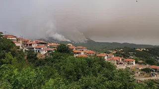 Wildfires on Greek island force mass evacuations