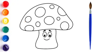 Mushroom Painting, Drawing, Coloring Tips for Toddlers & Kids #170