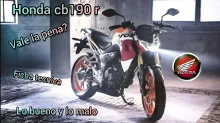 Honda cb190r - vale la pena? - ficha tecnica - lo bueno y lo malo