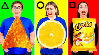 GEOMETRIC SHAPES FOOD CHALLENGE #2 | Eating Funky & Gross Impossible Foods by BooBoom Challenge