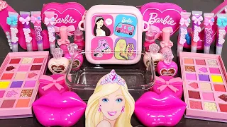 Barbie Slime Mixing Makeup,Parts,Glitter Into Slime. Satisfying slime videos. #ASMR#satisfying#slime