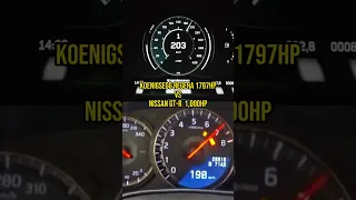 Nissan GT-R 1000HP vs Koenigsegg Regera #shorts #supercars #nissan #koenigsegg #gtr #r35  #regera