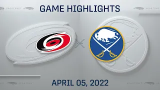 NHL Highlights | Hurricanes vs. Sabres - Apr. 5, 2022