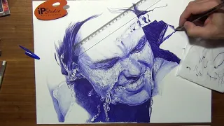 Desenhando com Caneta Esferográfica - ballpoint pen drawing - Curso de Desenho IPStudio