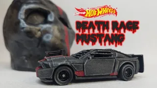 Death Race Hot Wheels Ford Mustang, custom built and mask display. Carrera de la muerte