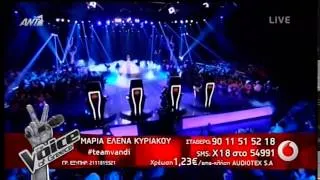 The Voice Of Greece   4o Live   Μαρια Ελενα Κυριακου Hurt  20 4 2014