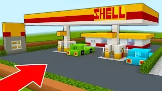 Minecraft Tutorial: How To Make A Shell Gas Station "Petrol Station Tutorial" 2020 City Build