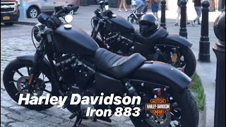Two Harley iron 883’s on the Brooklyn bridge