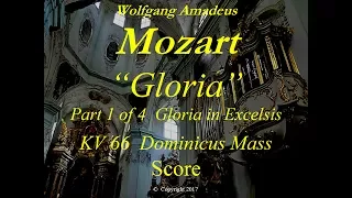 Mozart - KV66 - 2 Gloria Part 1 of 4 - Dominicus Mass - Score