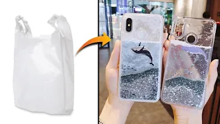 Making a mobile cover with a plastic bag