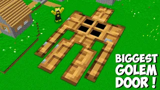 I found THE BIGGEST GOLEM DOOR in Minecraft ! WHAT IS BEHIND THIS DOOR ?