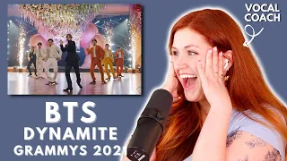 BTS "Dynamite" I 2021 Grammy's I Vocal coach reacts!