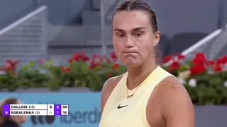 Aryna Sabalenka furious 😡 ends Danielle Collins 15 match win streak WTA Tennis Coverage Madrid R4