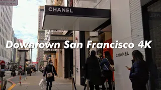 San Francisco Downtown Walking Tour 4K 3D Audio