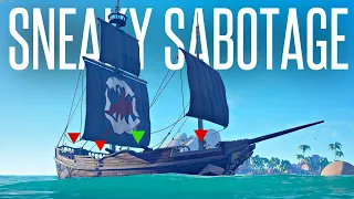 SNEAKING ON AND SABOTAGING AN ENEMY CREW'S PLANS! - Sea of Thieves 2020