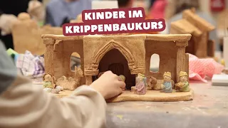 Kinder im Krippenbaukurs