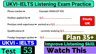 UKVI IELTS Listening Practice Test 2024 With Answers [ Test - 53 ]