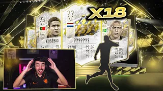J'OUVRE 18 PACKS ICONE PRIME ET LES GROSSES ICONES TOMBENT ! 🇳🇱 🤯 (incroyable) - FUT 22