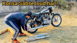 Bullet 350 || Patiala vs Mini punjab || Trying different Silencers