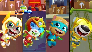 Talking Tom Hero Dash Platinum Tom Vs Fire Arrow Angela Vs Super Ginger Vs Super Hank Gameplay