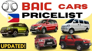 BAIC Price List Philippines - Cars TRUCKS & Vans | Brand New & Second Hand | 2021 Updated