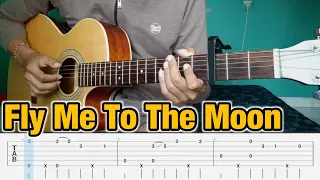 Easy - Fly Me To The Moon Fingerstyle Guitar Tutorial Tab + Chord