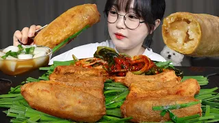 CRISPY BEEF LARGE INTESTINES MUKBANG ASMR