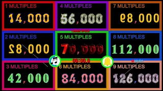 Colorful 14,000 to 15,000 Multiples[1~9] countup timer  alarm🔔