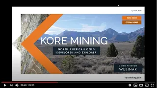 Webinar Replay: KORE Mining (TSXV: KORE)