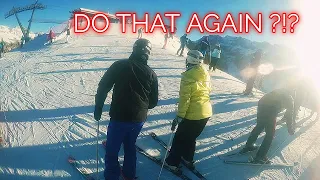 First Time Skiing A Black Run In The Italian Dolomites