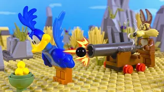 LEGO Roadrunner VS Coyote CANNON FAIL - Stop Motion Animation